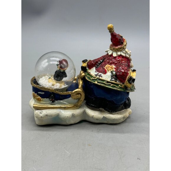 Vintage Christmas Santa Sleigh Snow Globe Figurine 5" Tall Pre-owned READ - Picture 4 of 7